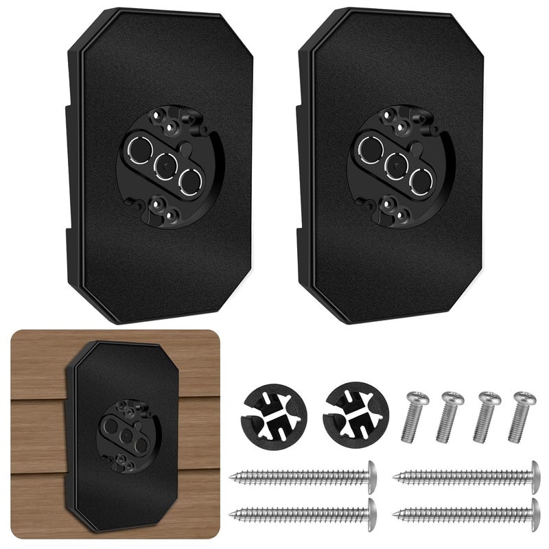 Fiulensyi 2Pack Vinyl Siding Mounting Blocks with Built-in Electrical Box,Siding Mounting Plate,Black Outdoor Mounting Plate Kit,Siding Mounting Kit for 1/2 inch Lap Double and 4 inch Siding - Image 1